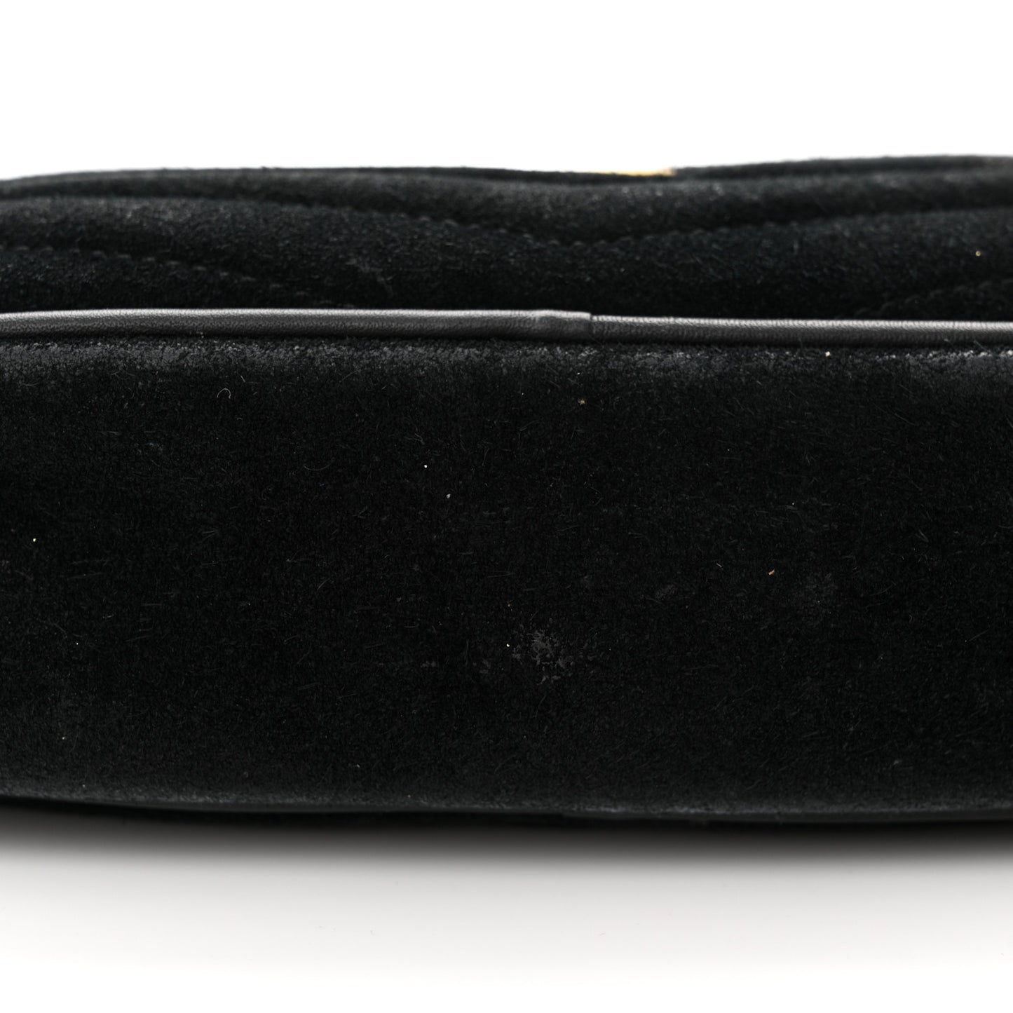 Suede Matelasse Monogram Mini Lou Camera Bag Black