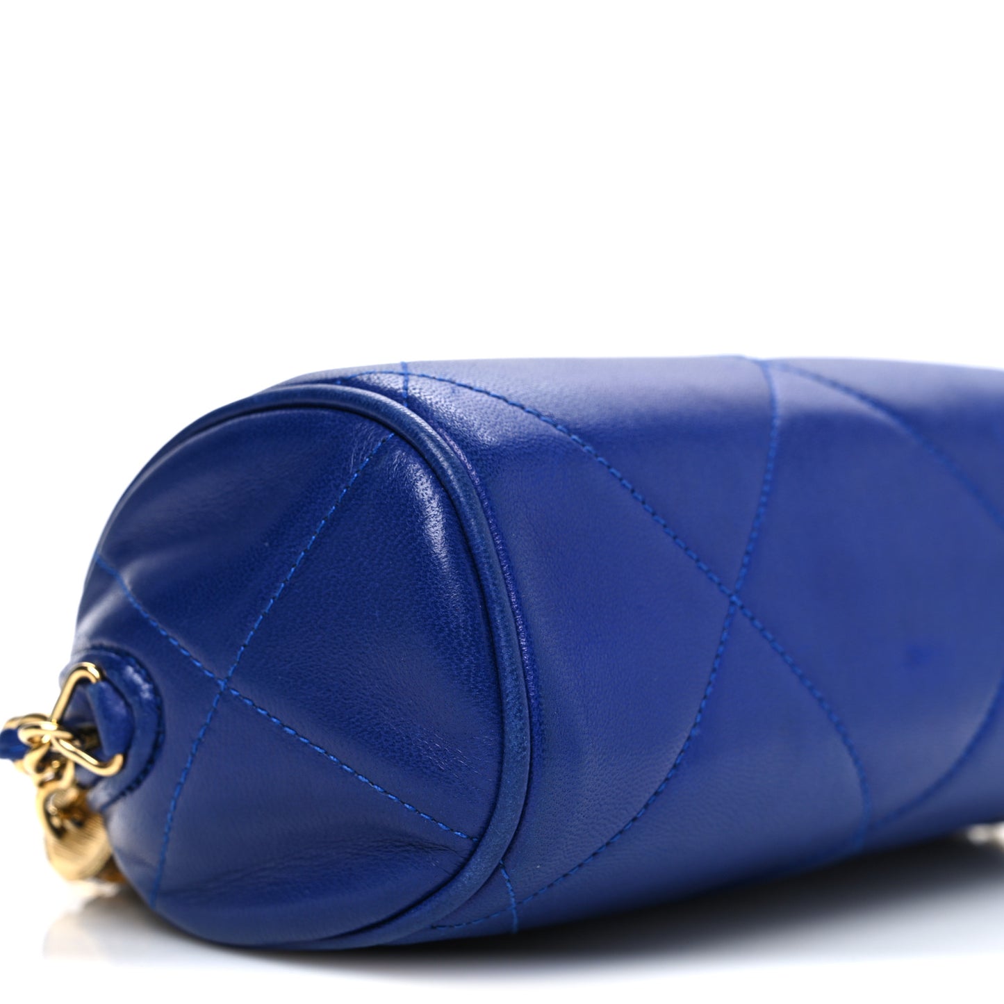 Lambskin Diamond Quilted Small Shoulder Bag Blue
