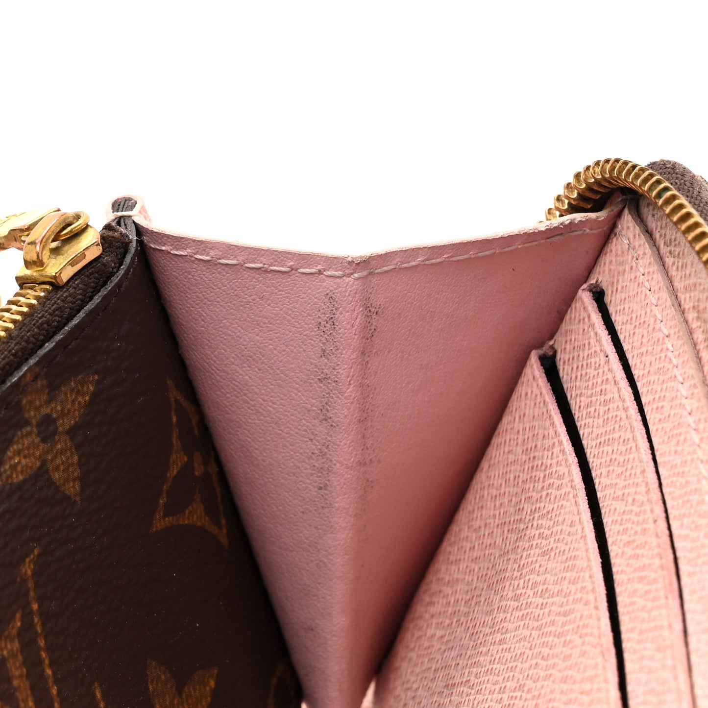 Monogram Clemence Wallet Rose Ballerine