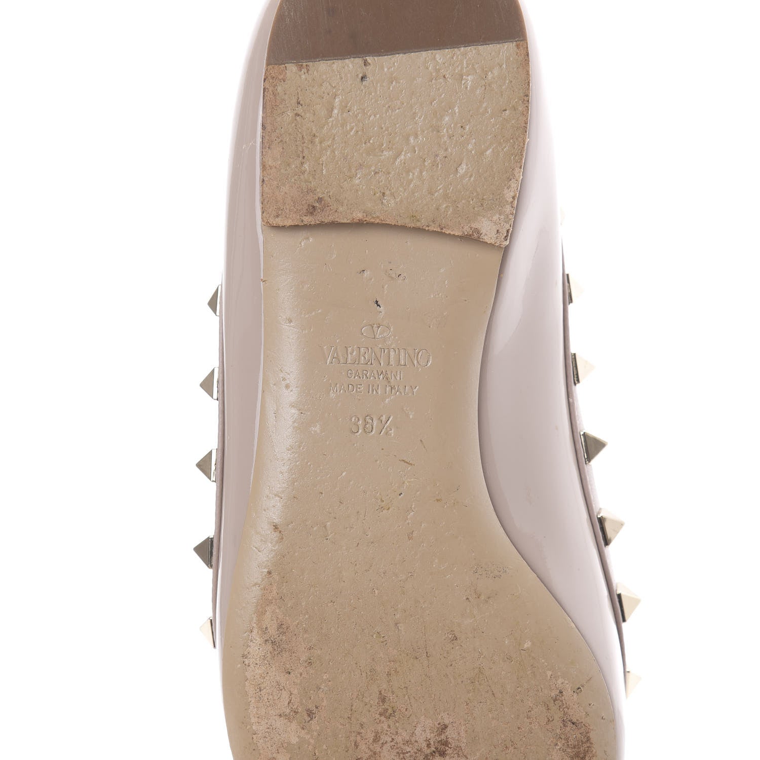Valentino Garavani Patent Rockstud Ballerina Flats 38.5 Poudre 7 of 14