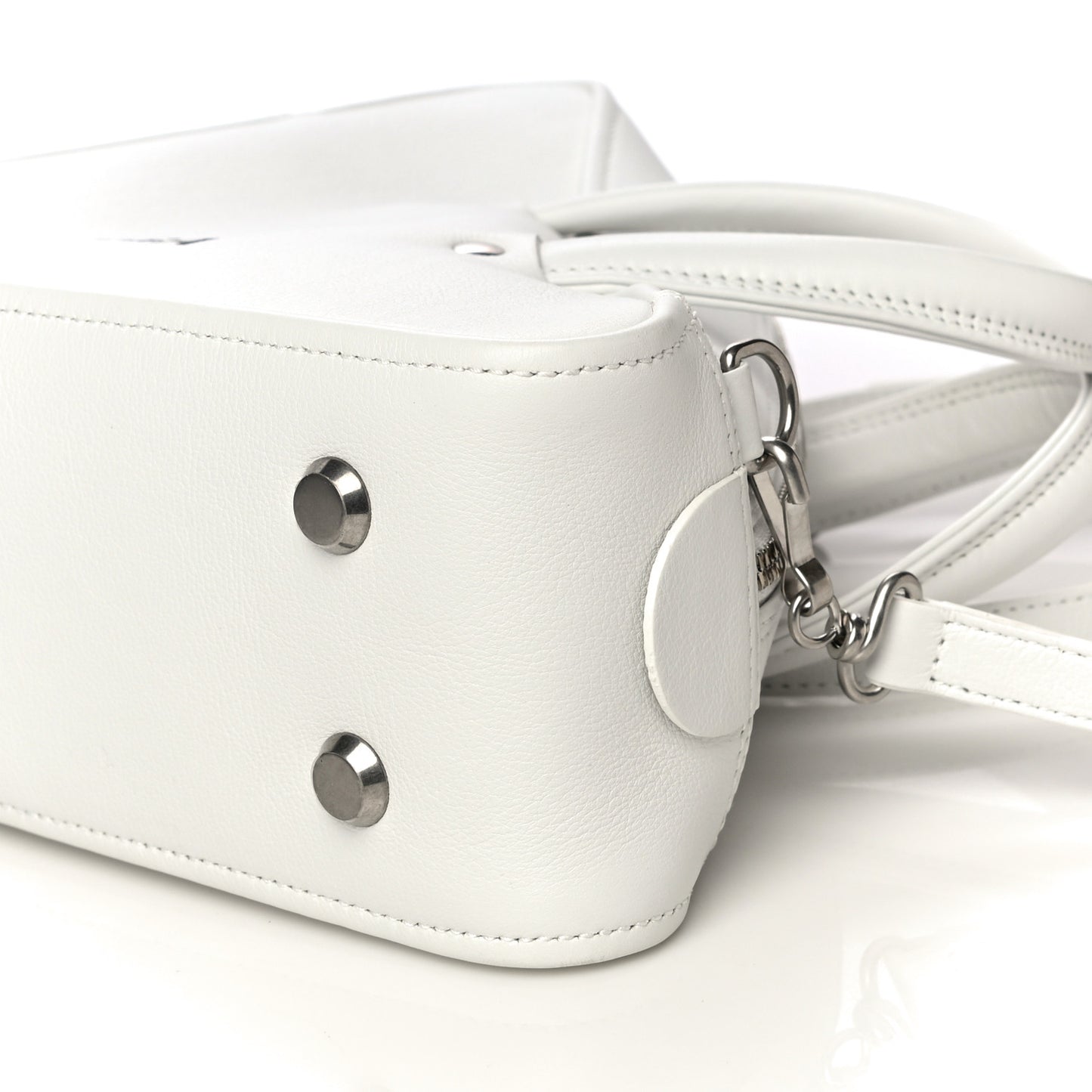 Calfskin S Triangle Duffle White