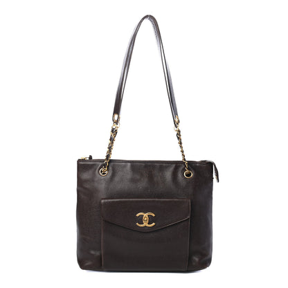 Chanel Caviar Flap Shoulder Bag Brown 1 of 4