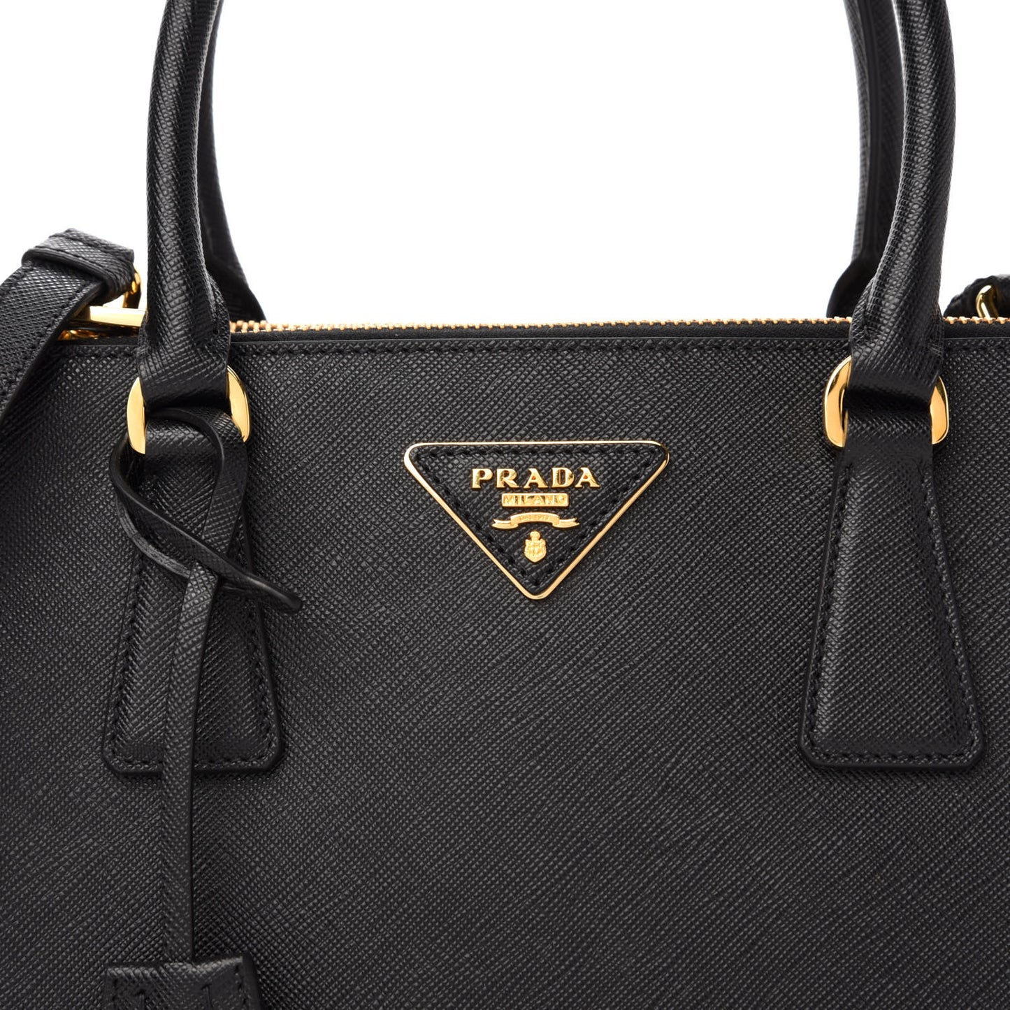 Saffiano Small Galleria Double Zip Tote Black