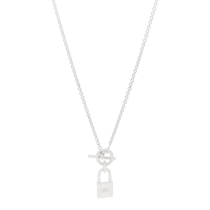 Hermes Sterling Silver Cadenas Kelly Lock Pendant Necklace 1 of 5