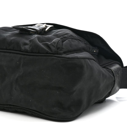 Prada Nylon Vela Saffiano Single Buckle Messenger Shoulder Bag Black 9 of 17