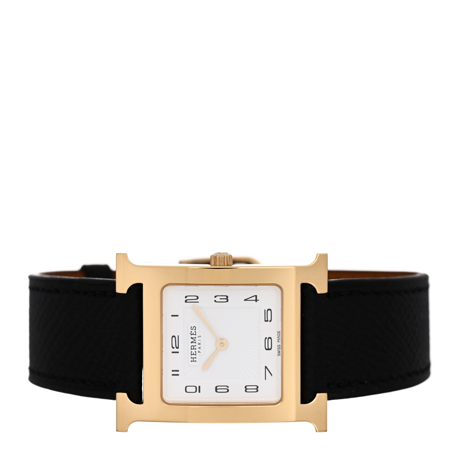 Hermes Stainless Steel Epsom 26mm Heure H Hour Quartz Watch Noir 2 of 5