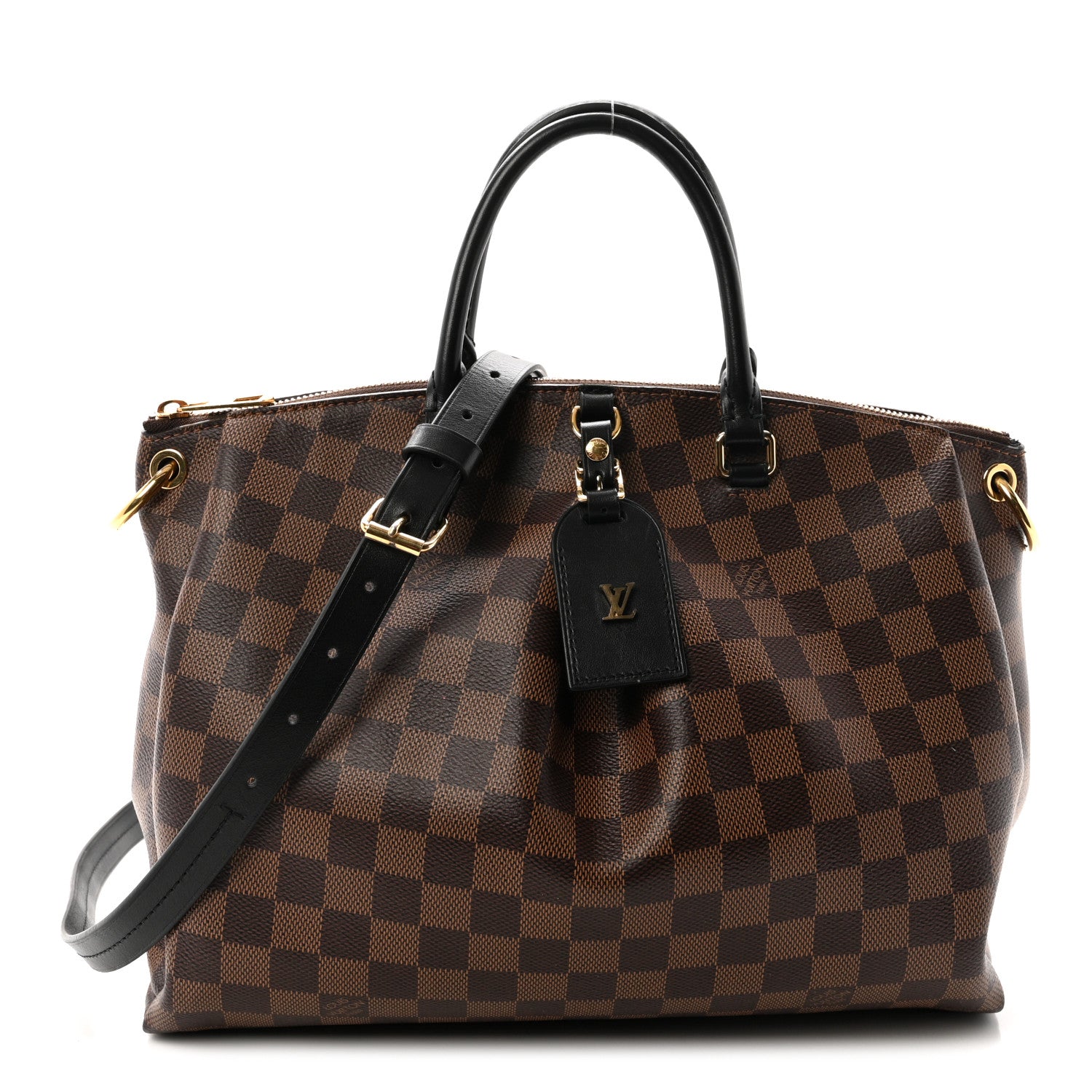 Louis Vuitton Damier Ebene Odeon Tote MM Black 1 of 9