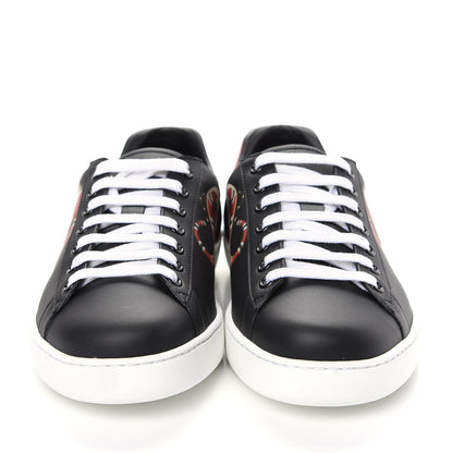 Gucci Calfskin Kingsnake Mens Ace Sneakers 7 Black Multicolor 2 of 11