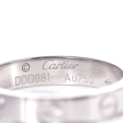 Cartier 18K White Gold 3.5mm LOVE Wedding Band Ring 49 5 3 of 3