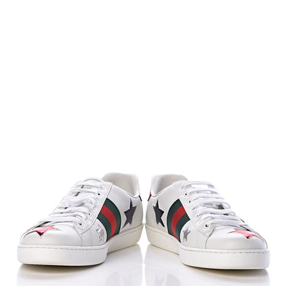 Gucci Calfskin Ayers Web Star Embroidered Mens Ace Sneakers 8.5 White Multi 9 of 11