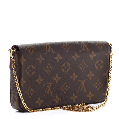 Louis Vuitton Monogram Pochette Felicie Chain Wallet Fuchsia 3 of 11