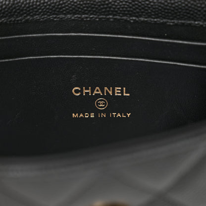 Chanel Caviar Quilted Chain Match Top Handle Phone Holder With Chain Black 6 of 15