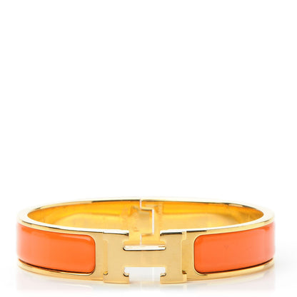 Hermes Enamel Narrow Clic Clac H Bracelet PM Orange 1 of 6