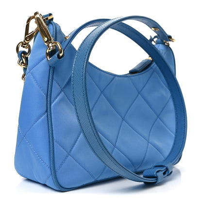 Prada Re-Nylon Saffiano Stitched Mini Re-Edition 1995 Chaine Shoulder Bag Blue 3 of 9