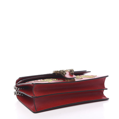 Gucci Calfskin Web Floral Embroidered Small Dionysus Shoulder Bag Hibiscus Red 3 of 9