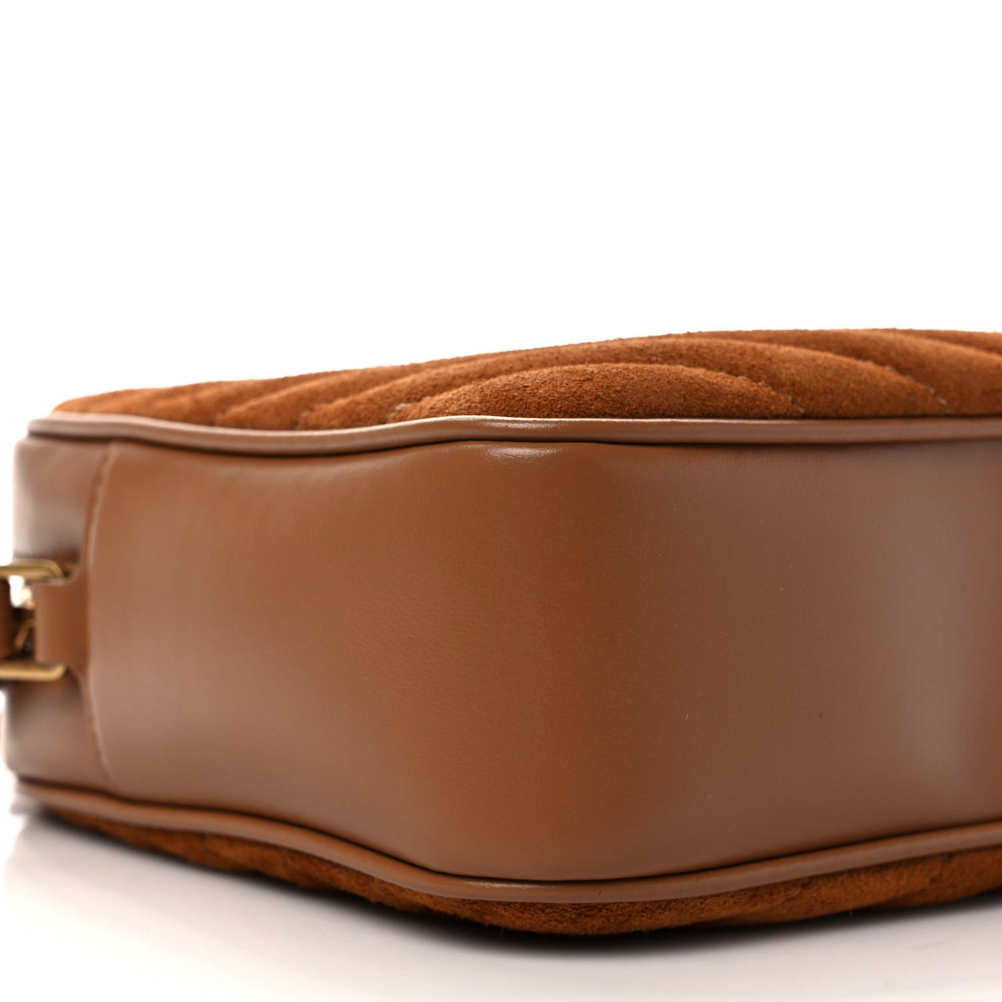 Suede Matelasse Monogram Lou Camera Bag Cinnamon