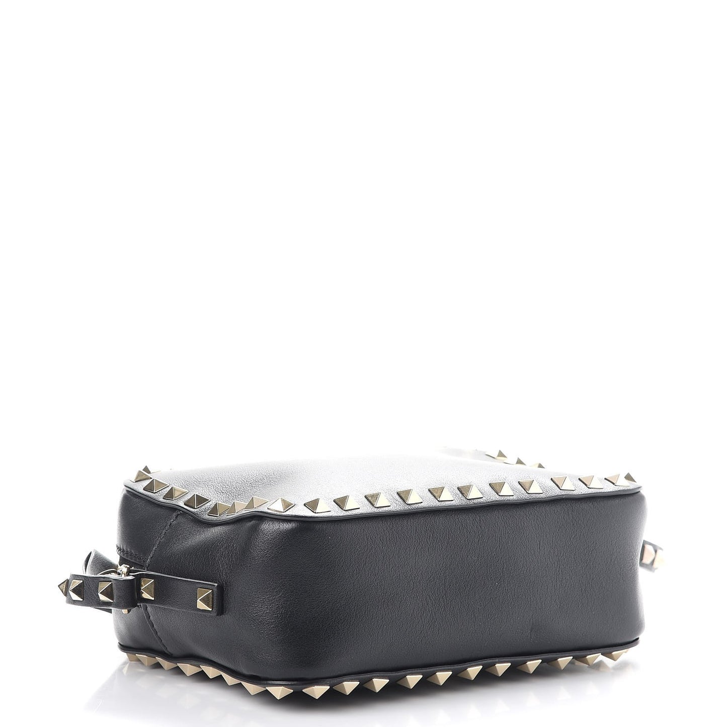 Calfskin Rockstud Camera Crossbody Bag Black