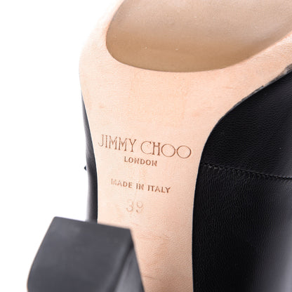 Jimmy Choo Kid Leather Venice Button Caged Ankle Boots 39 Black 9 of 10