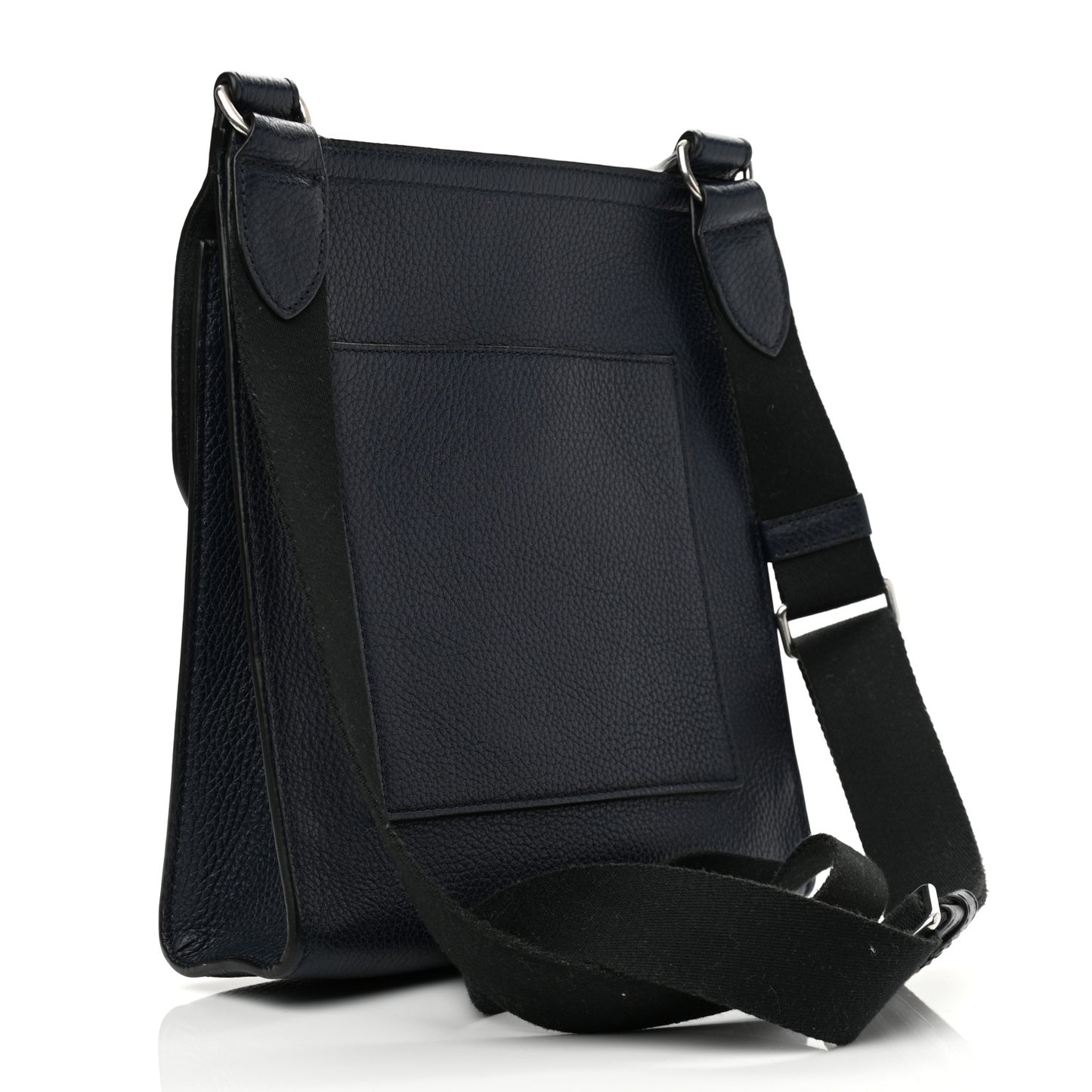 Natural Grain Calfskin Racing Stripe Antony Messenger Crossbody Midnight Blue