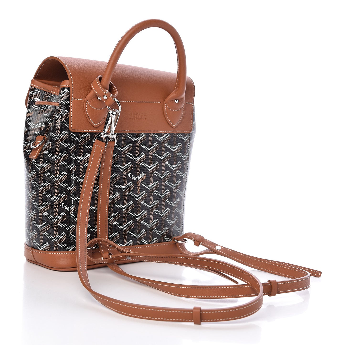 Goyardine Calfskin Mini Alpin Backpack Black Gold