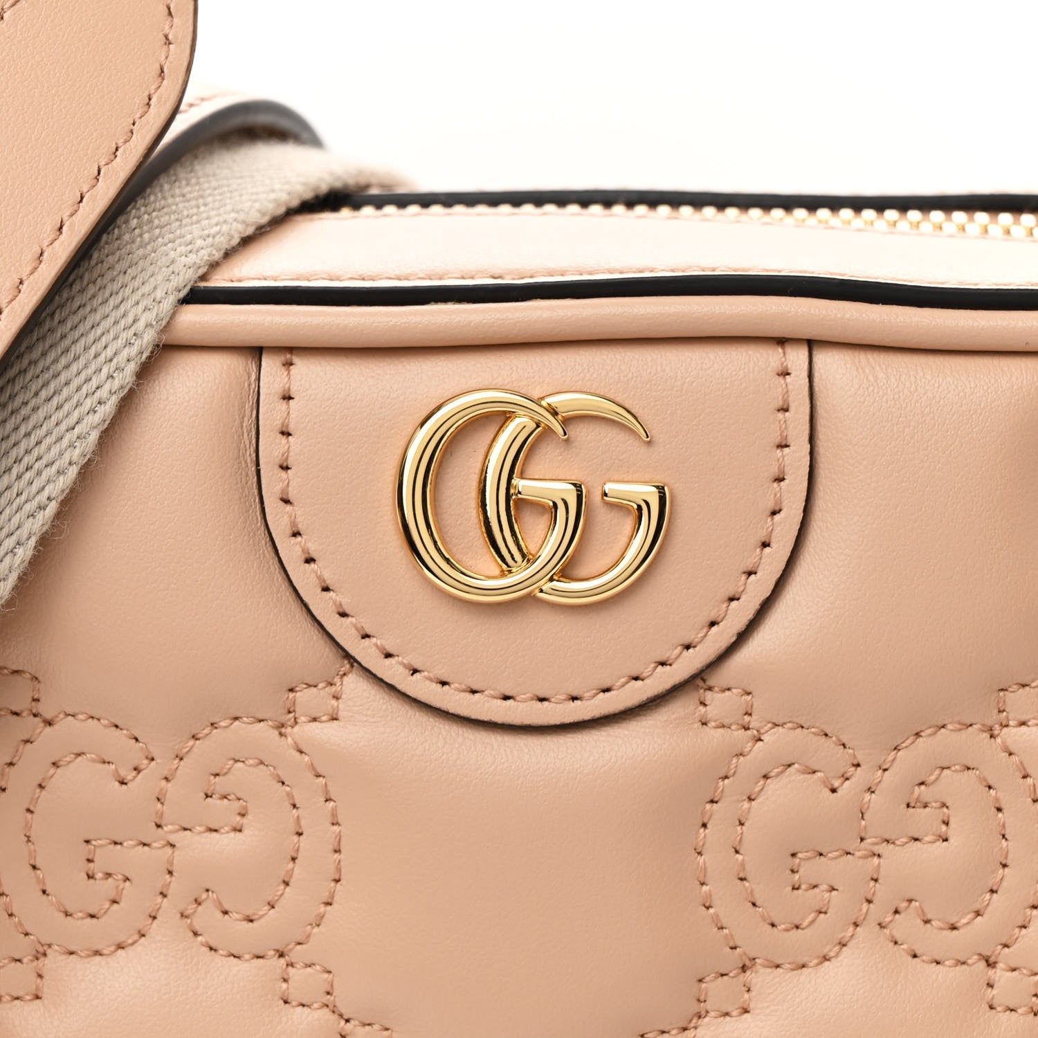 Gucci Calfskin GG Matelasse Small Shoulder Bag Pink Sand Natural 8 of 10