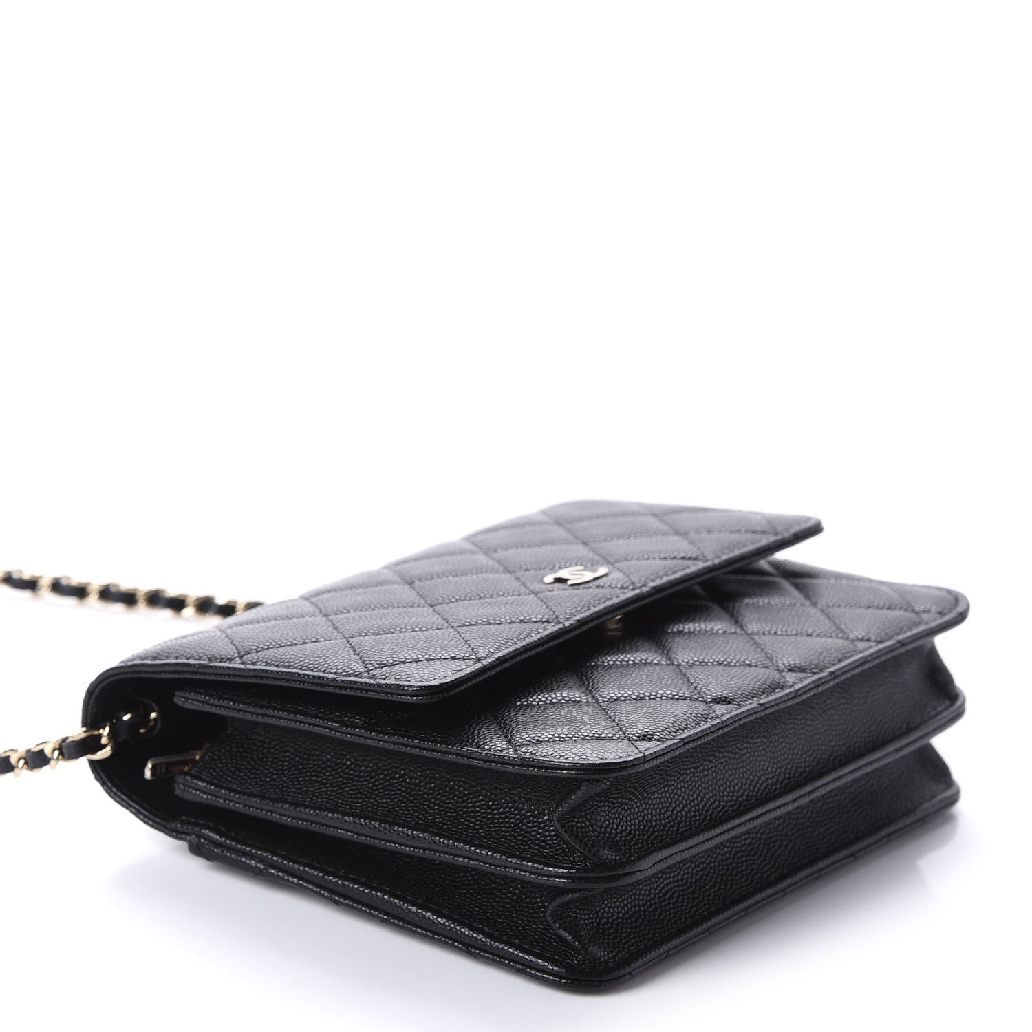 Chanel Caviar Quilted Square Wallet On Chain WOC Black 4 of 11