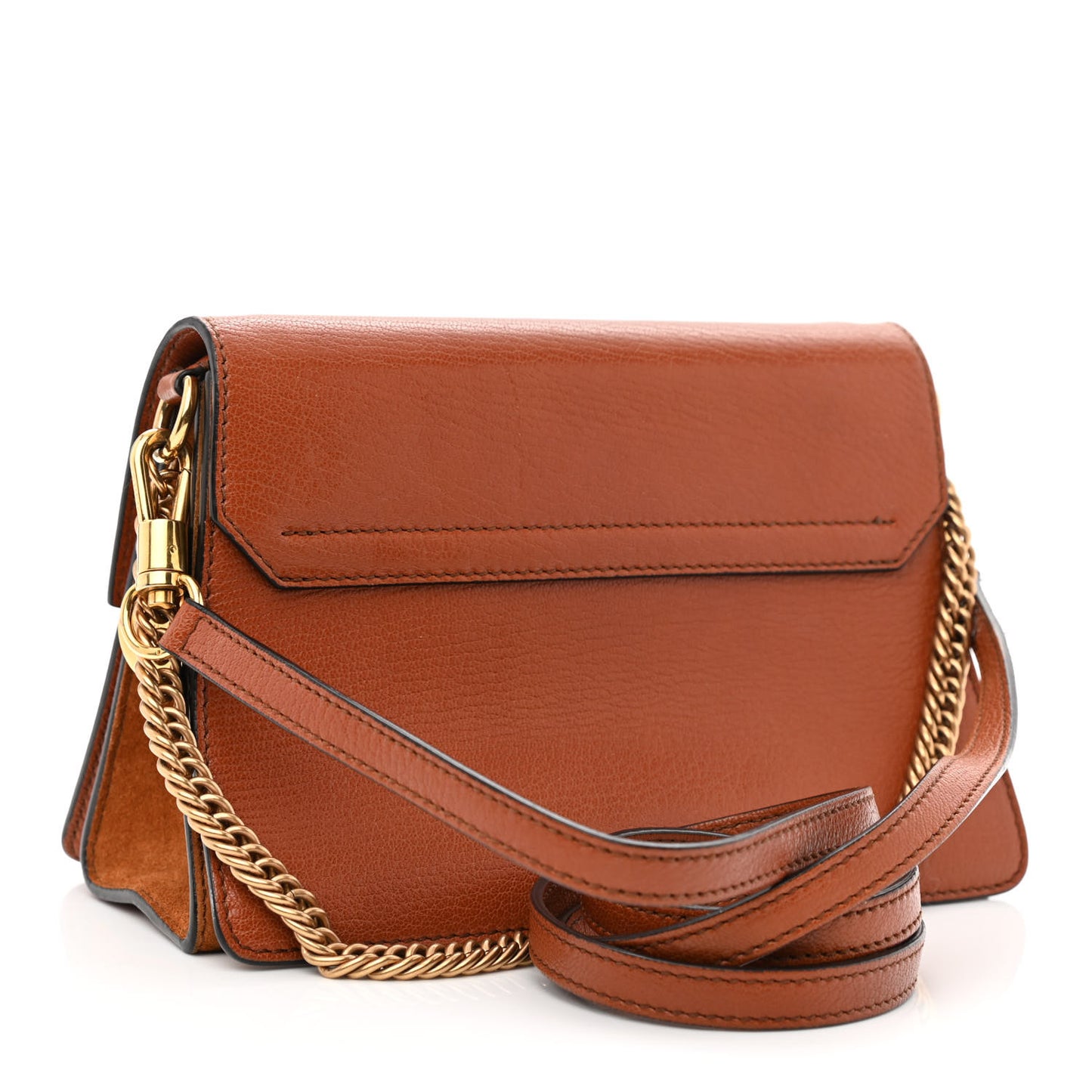 Goatskin Suede Small GV3 Shoulder Bag Chestnut