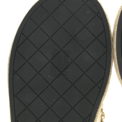 Chanel Lambskin Chain CC Thong Espadrille Sandals 39 White 7 of 12