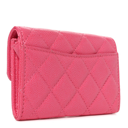 Chanel Caviar Quilted Flap Card Holder Wallet Pink 3 of 8