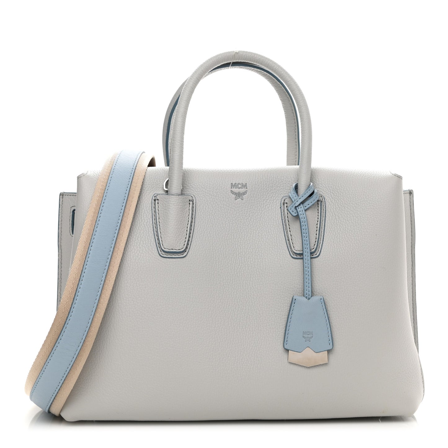 Grained Calfskin Medium Milla Tote Whisper Grey