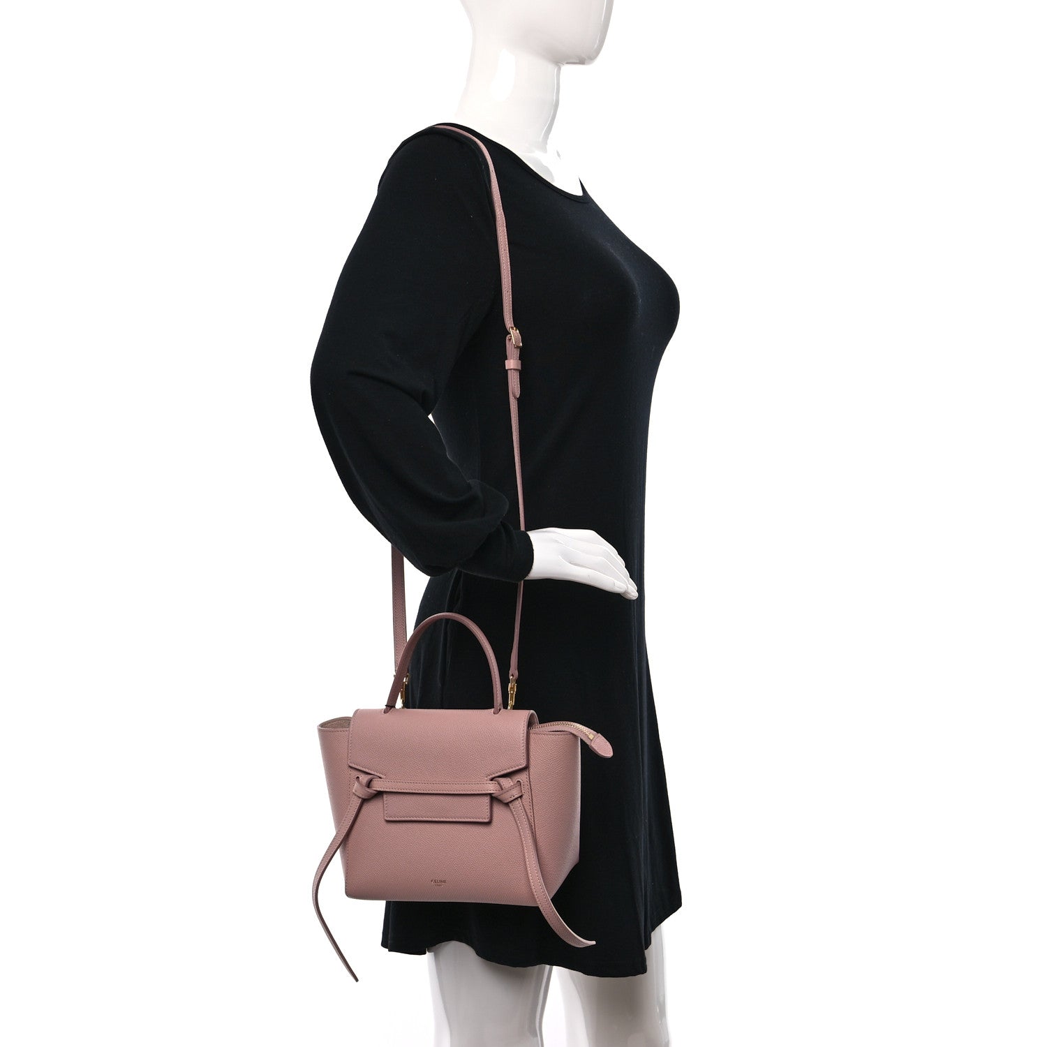 Celine Grained Calfskin Nano Belt Bag Vintage Pink 2 of 8