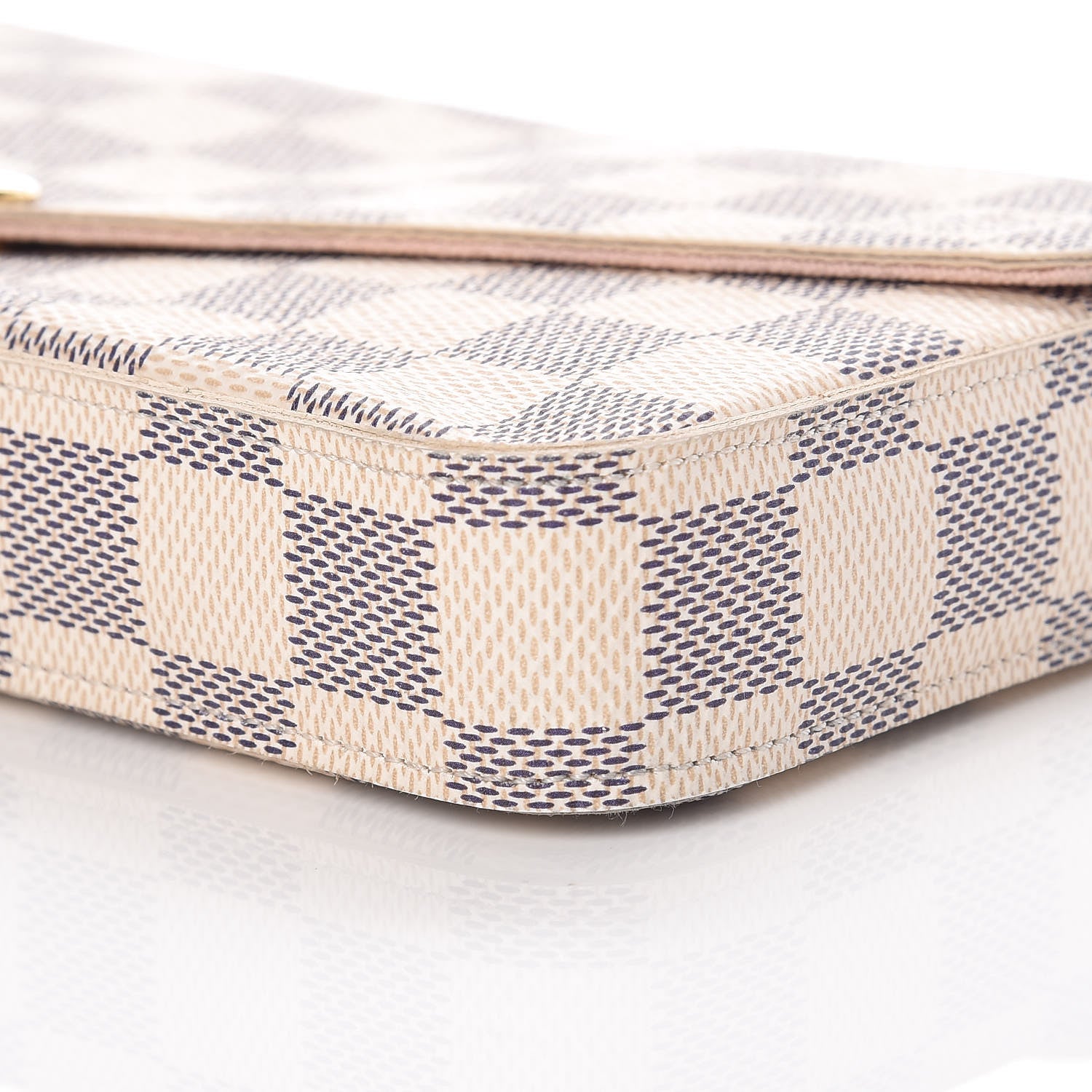 Louis Vuitton Damier Azur Pochette Felicie Chain Wallet Rose Ballerine 7 of 11