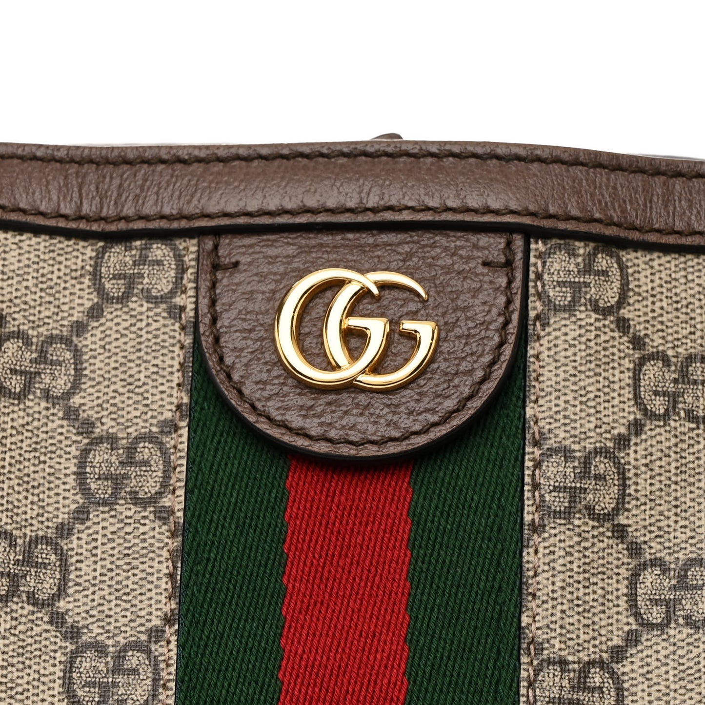 GG Supreme Monogram Medium Ophidia Shopping Tote Brown