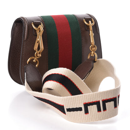 Gucci Textured Calfskin Web Crystal Heart Stripe Small Totem Shoulder Bag New Acero 3 of 10