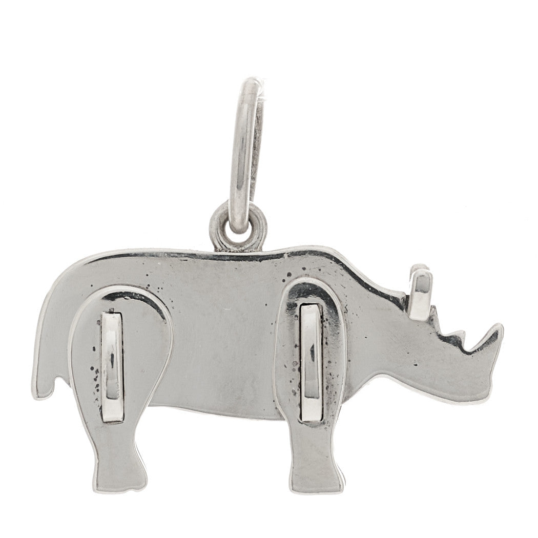 Sterling Silver Save the Wild Rhino Charm