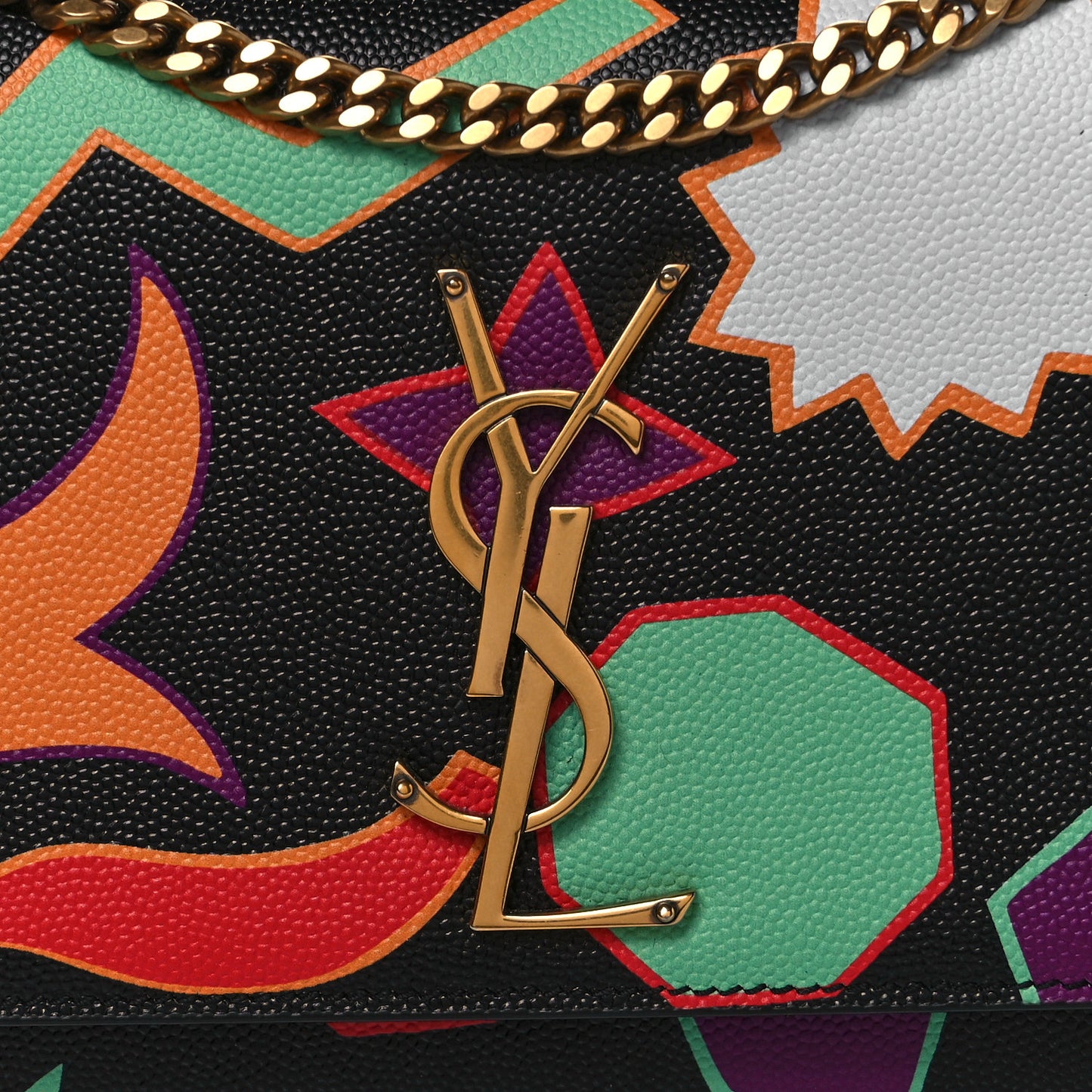 Grain De Poudre Small Monogram Shapes Print Kate Satchel Black