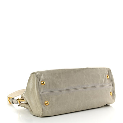 Prada Vitello Shine Shopping Satchel Nube 3 of 12