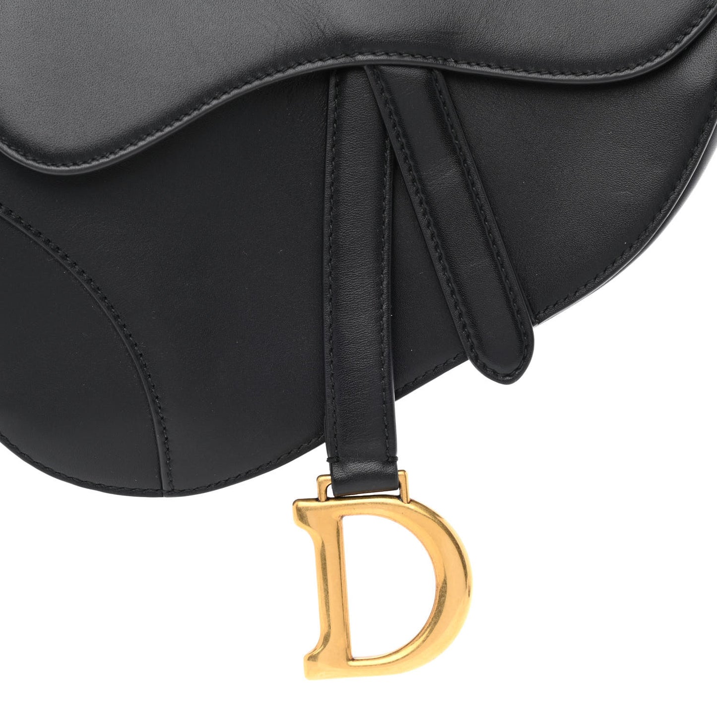 Calfskin Mini Saddle Bag Black