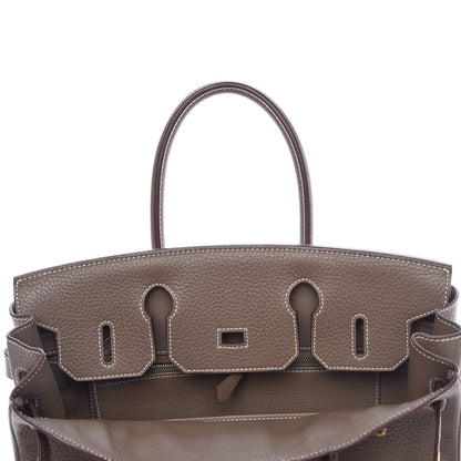 Hermes Taurillon Clemence Birkin 30 Etoupe 8 of 32