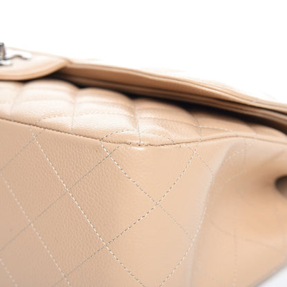 Chanel Caviar Quilted Jumbo Double Flap Light Beige 10 of 14