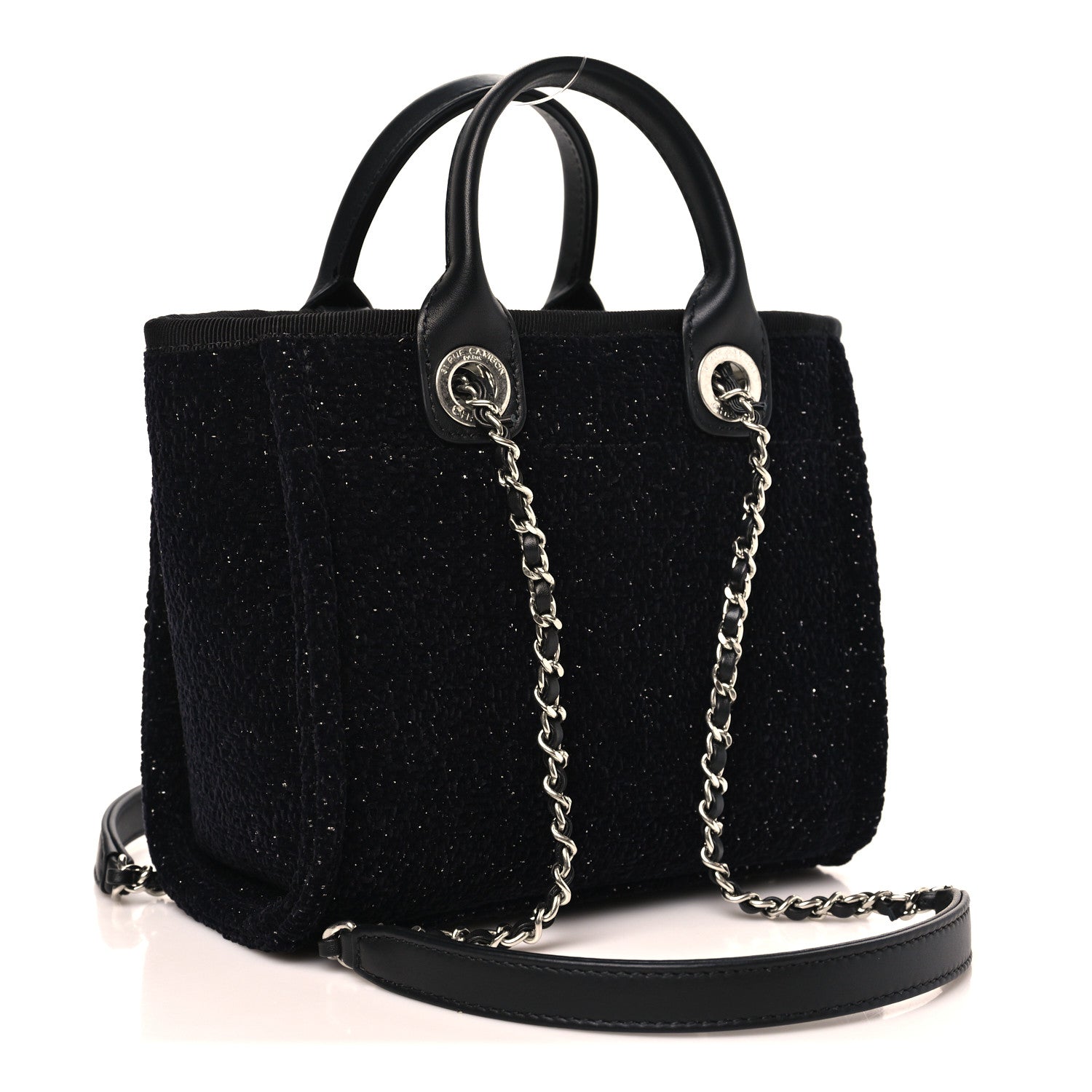 Chanel Lurex Canvas Mini Deauville Tote Black 3 of 10