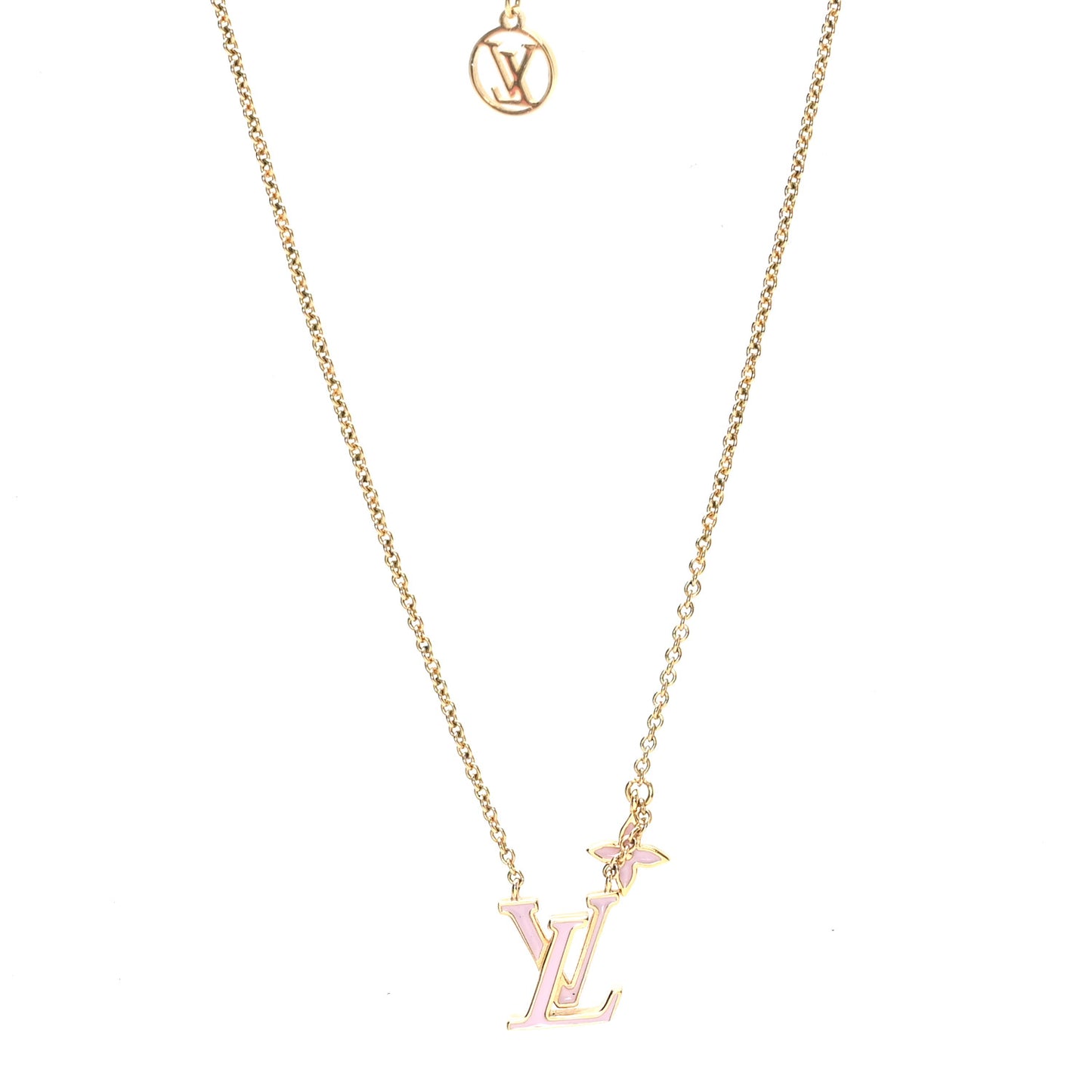 Enamel LV Iconic Necklace Gold Pink