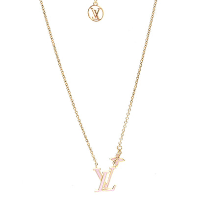 Louis Vuitton Enamel LV Iconic Necklace Gold Pink 1 of 5