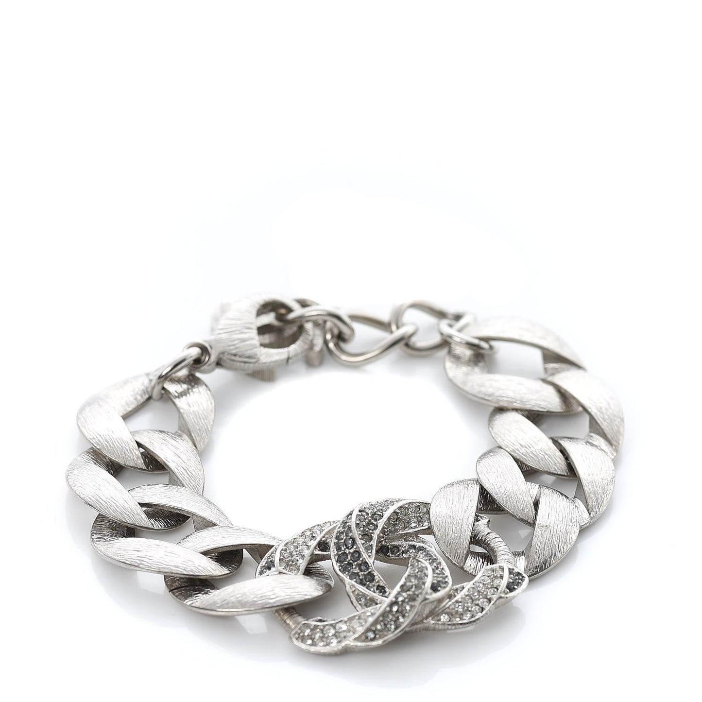 Crystal CC Chain Link Bracelet Grey