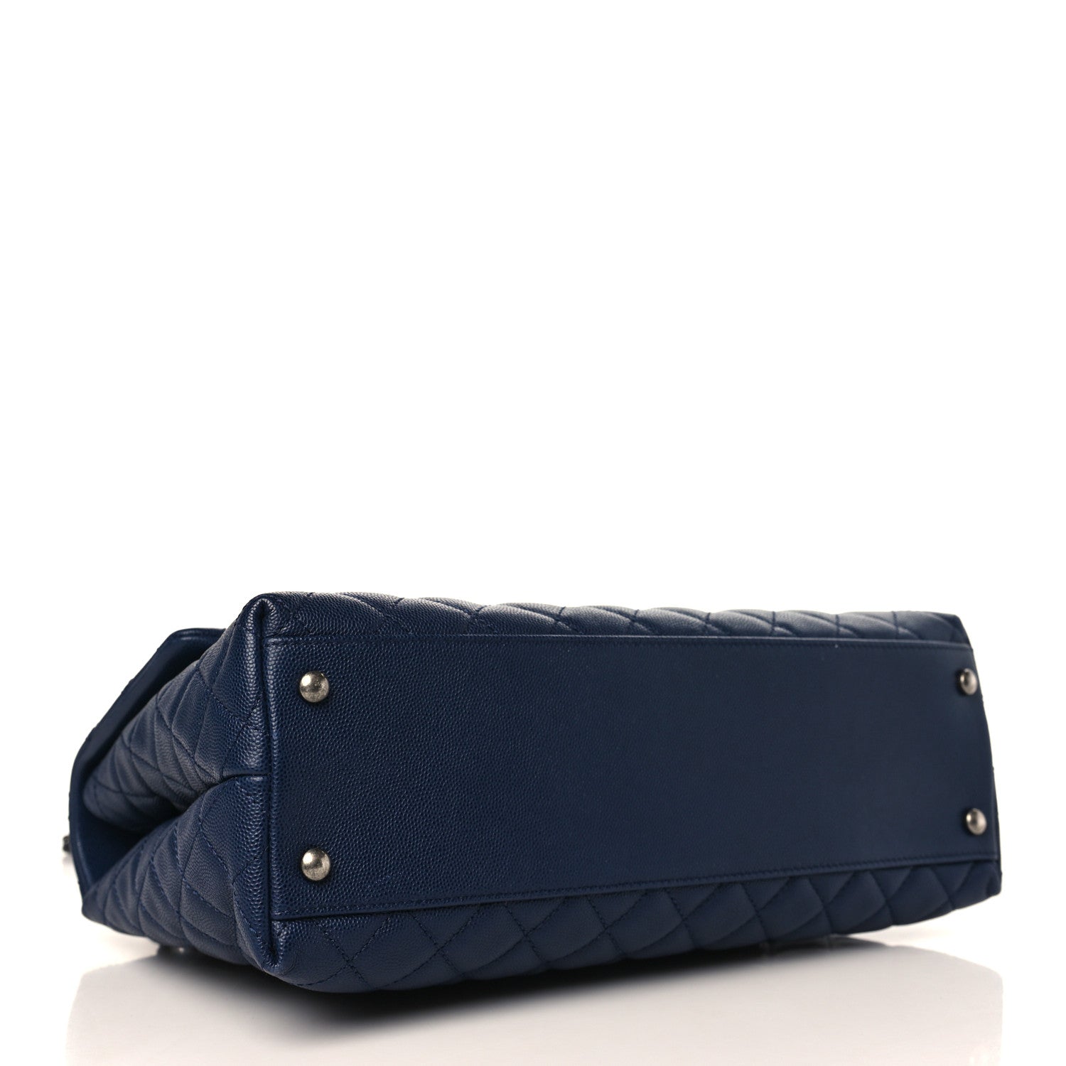 Chanel Caviar Lizard Quilted Medium Coco Handle Flap Navy 4 of 8