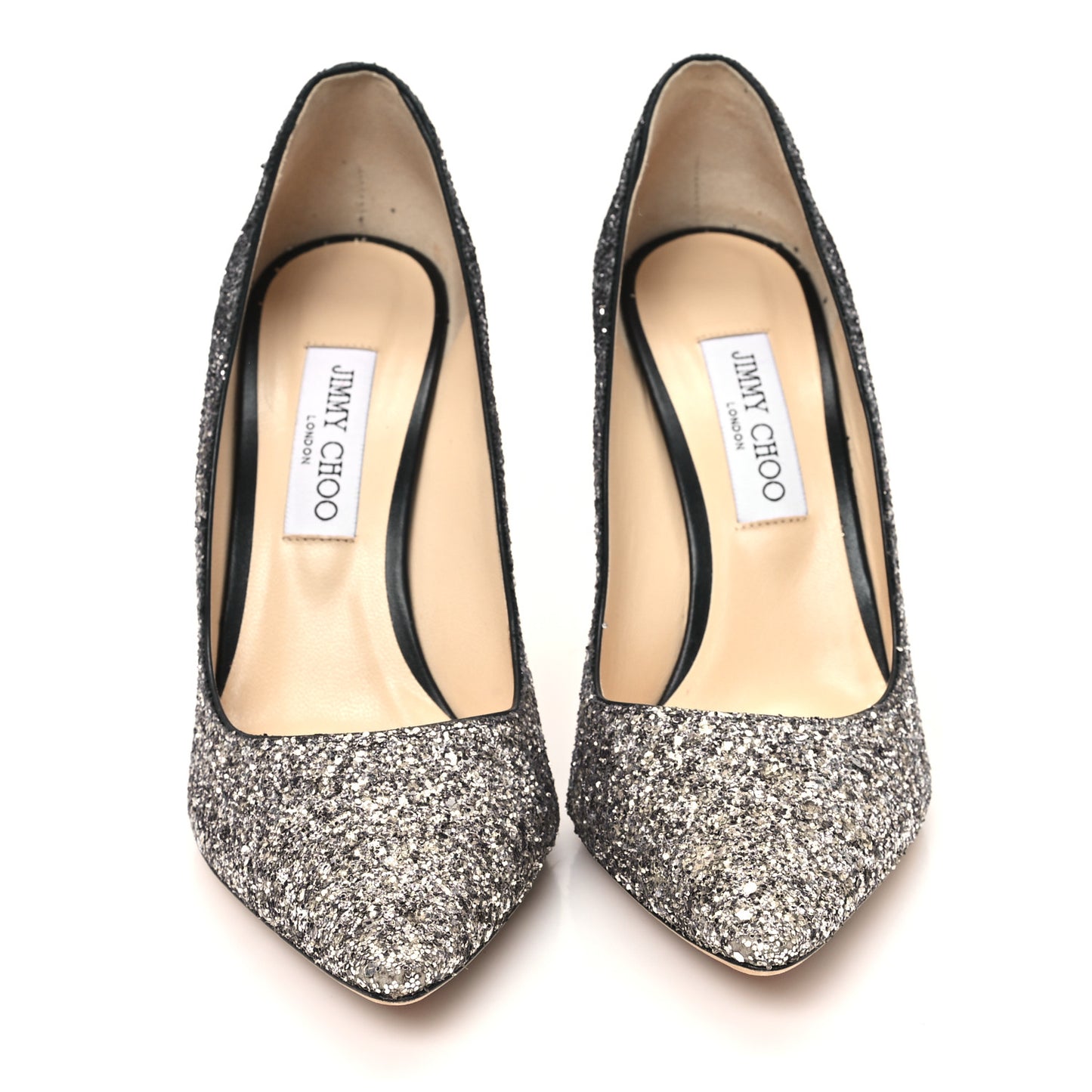 Coarse Glitter Degrade Pointy Toe Romy 100 Pumps 40 Light Mocha Black