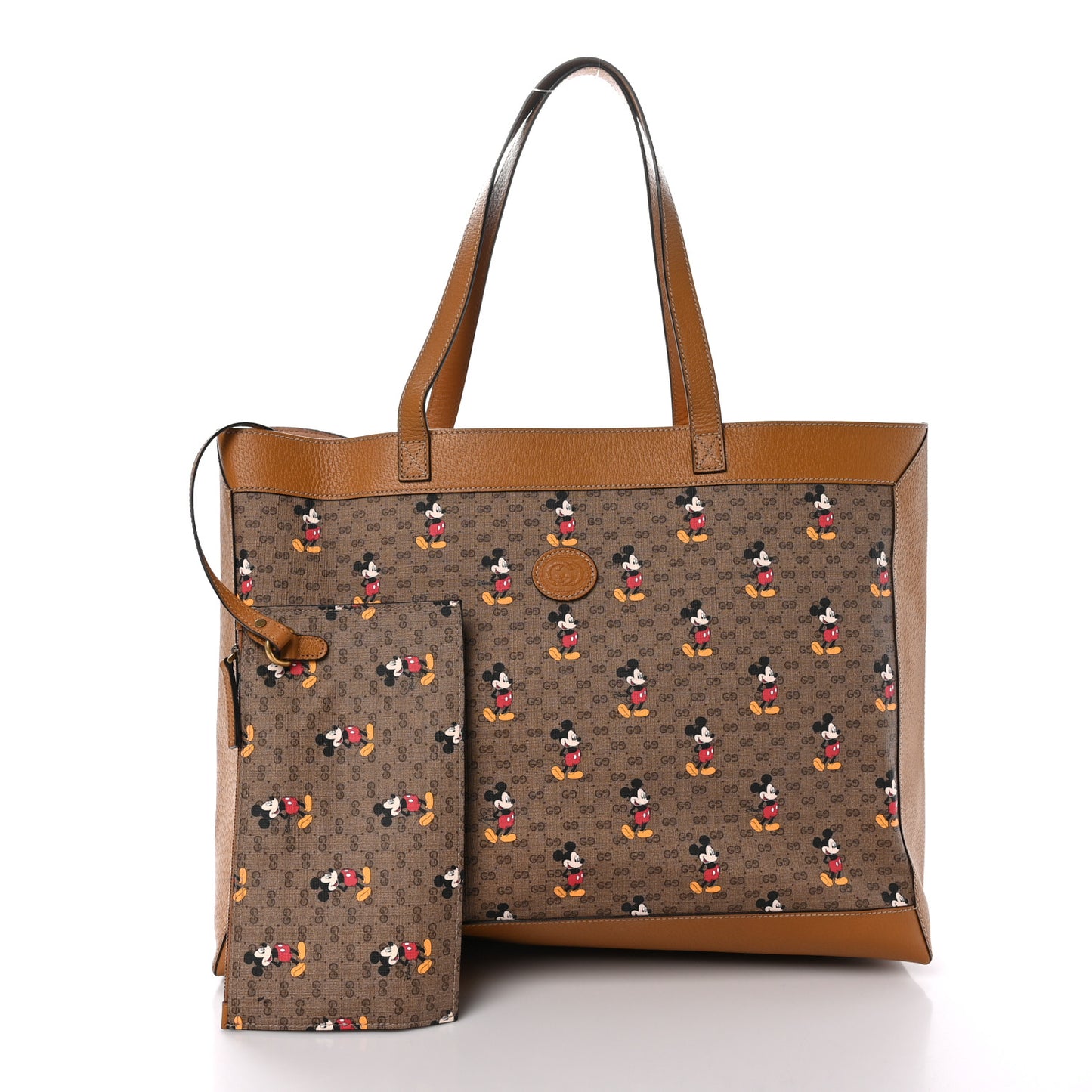 X DISNEY Mini Vintage GG Supreme Monogram Mickey Mouse Large Shopping Tote Beige Vintage Sun Oil