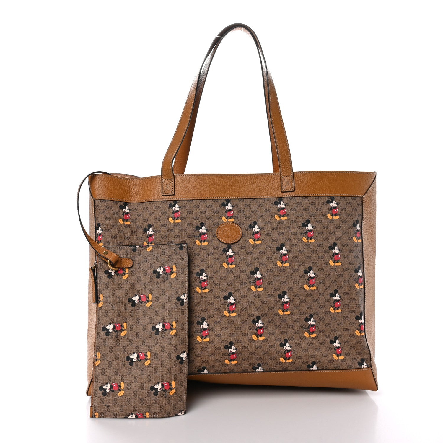 Gucci X DISNEY Mini Vintage GG Supreme Monogram Mickey Mouse Large Shopping Tote Beige Vintage Sun Oil 3 of 11