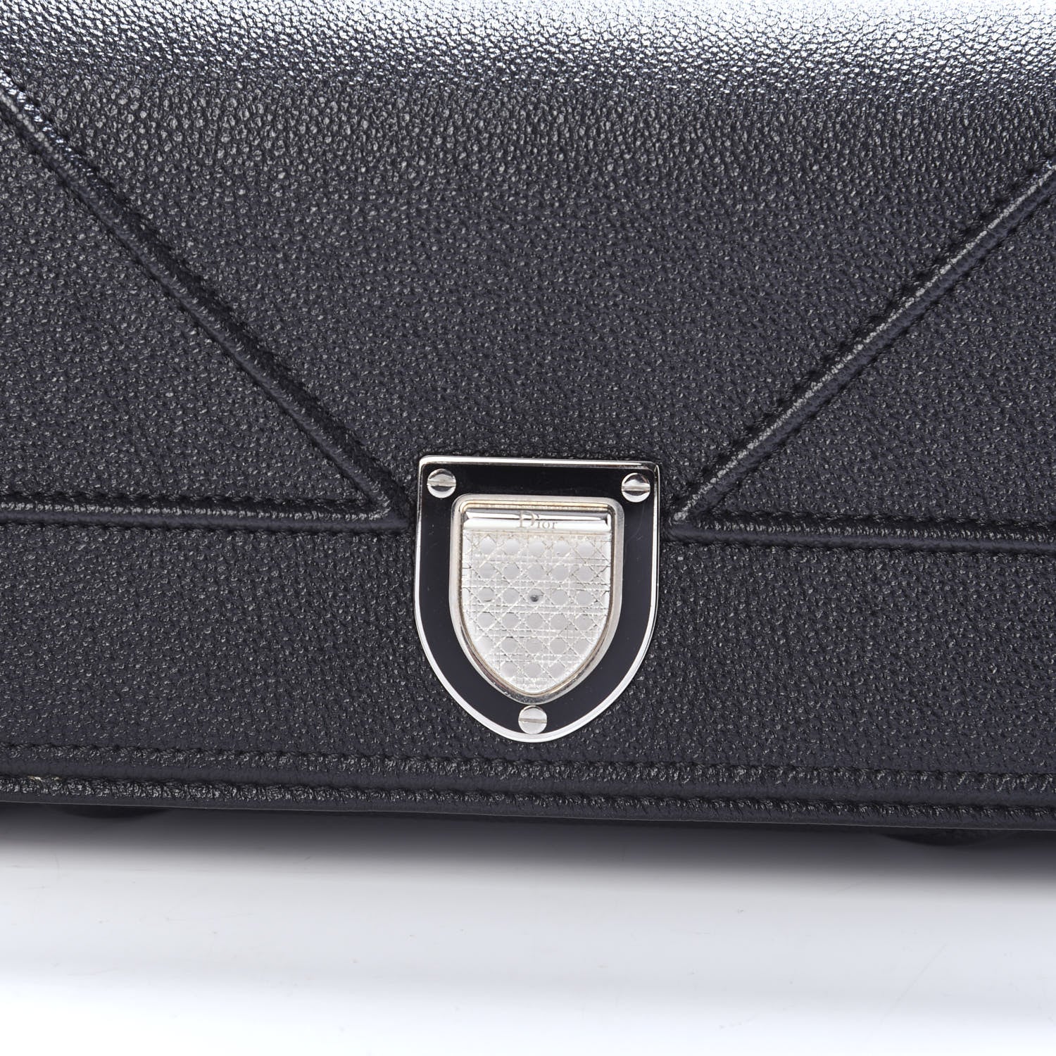 Christian Dior Grained Calfskin Diorama Croisiere Chain Wallet Black 11 of 11