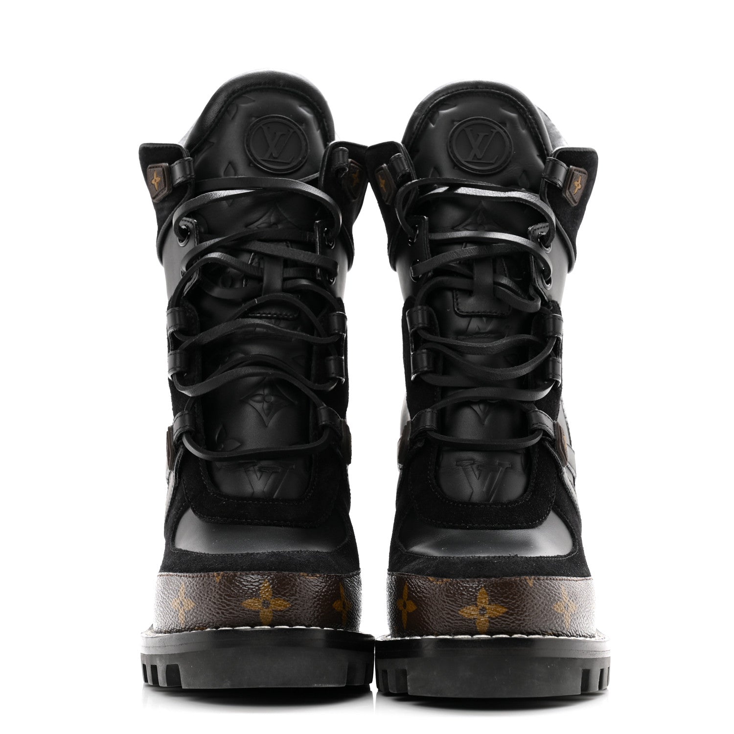 Louis Vuitton Suede Calfskin Monogram Star Trail Ankle Boots 38 Black 2 of 10